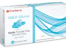 Cranberry Aqua Source Nitrile Gloves 200's